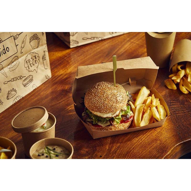 Scatola in carta per hamburger Leone decorazioni  in Contenitori per alimenti monouso