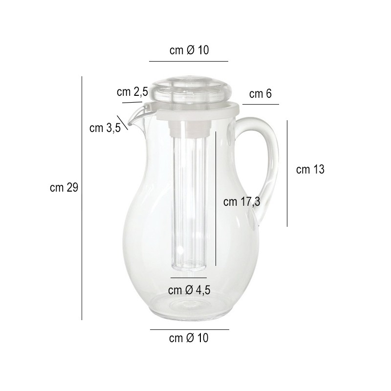 Caraffa policarbonato trasparente Ilsa  in Brocche e caraffe