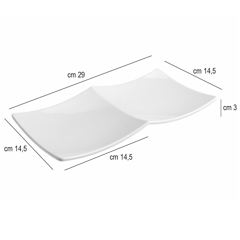 Piatto a due scomparti quadri melamina Leone decorazioni  in Porcellane