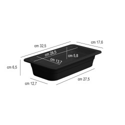 Bacinella melamina nera gastronorm Ilsa  in Cucina