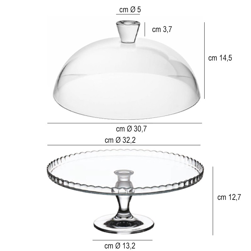 Alzata in vetro con cupola   in Buffet