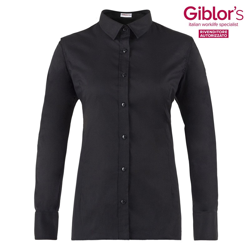 Camicia da lavoro donna nera lela Giblors  in Camicie cameriere
