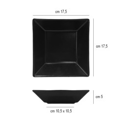 Piatto fondo nero boston   in Linee