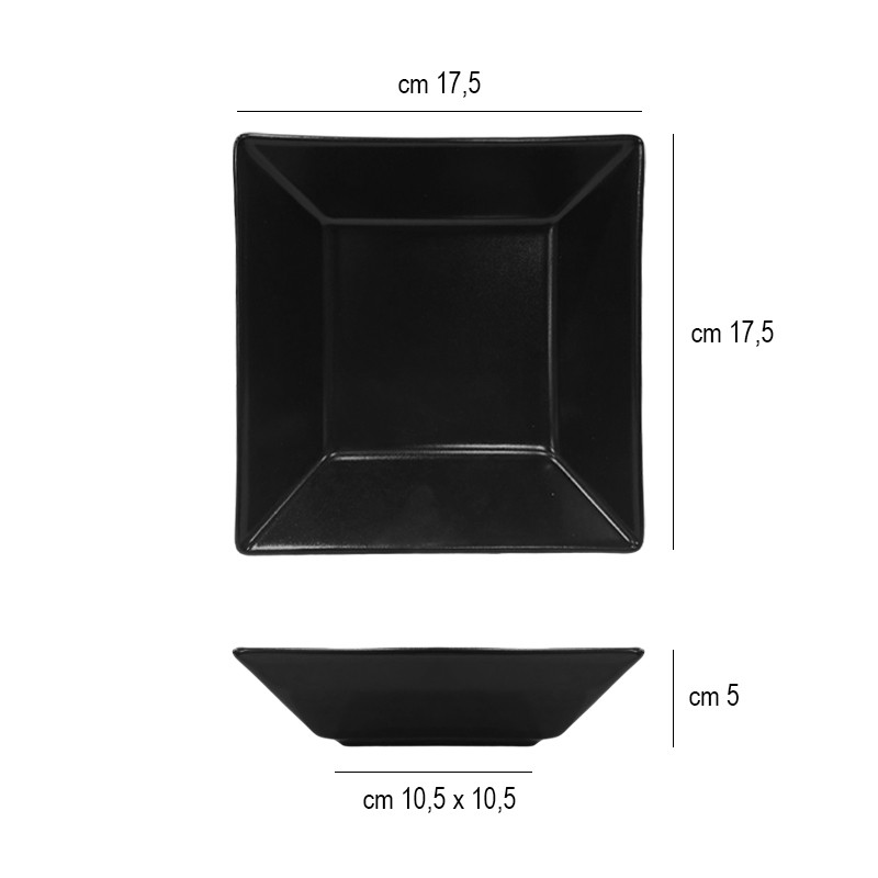 Piatto fondo nero boston   in Linee