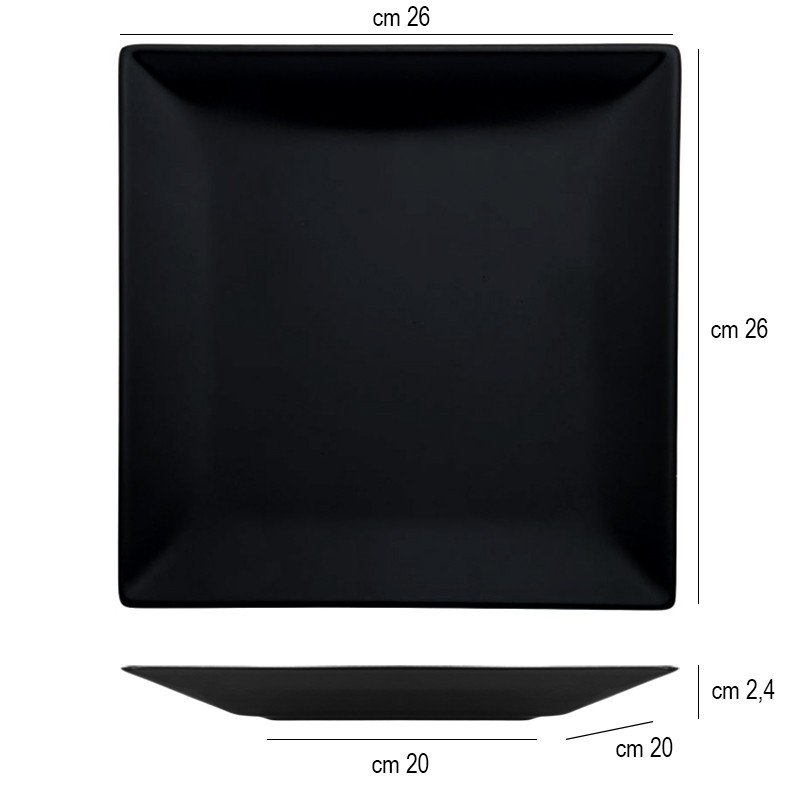 Piatto piano nero boston   in Linee