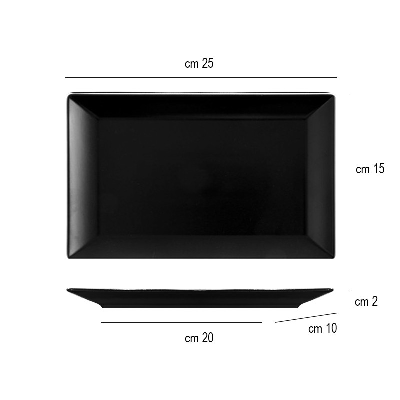Vassoio nero boston   in Porcellane