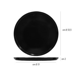Piatto pizza nero cm 33   in Porcellane