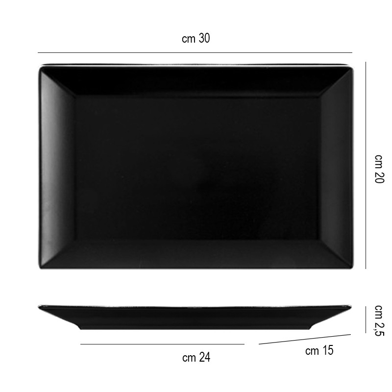 Vassoio nero tokyo   in Porcellane