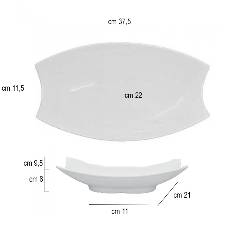 Vassoio buffet melamina bianco   in Porcellane