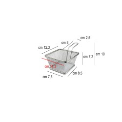 Mini cestino fritture quadrato Ilsa  in Porcellane