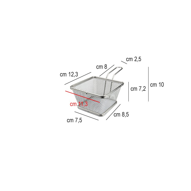 Mini cestino fritture quadrato Ilsa  in Porcellane