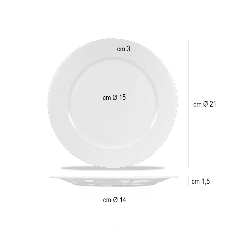 Piatto dessert churchill isla bianco Churchill Porcellana  in Linee