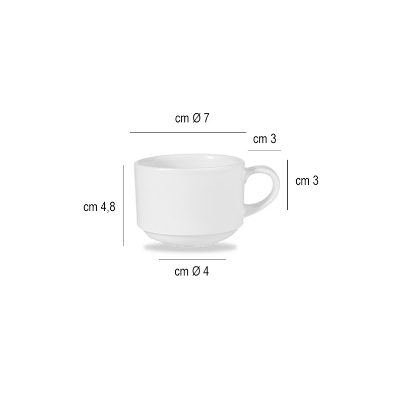 Tazza caffè profile stacking Churchill Porcellana  in Linee