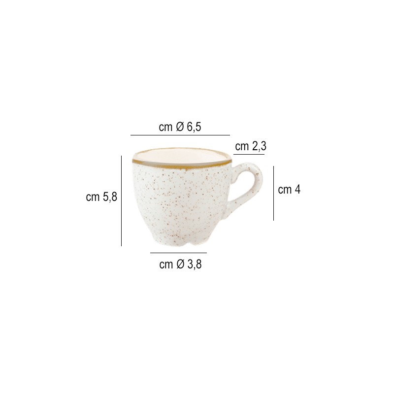 Tazza caffè stonecast bianco Churchill Porcellana  in Linee