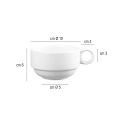 Tazza cappuccino profile stacking Churchill Porcellana  in Linee
