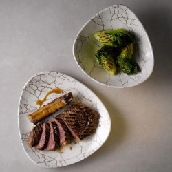 Bowl triangolare churchill studio prints kintsugi agate grey Churchill Porcellana  in Linee