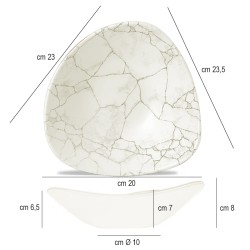 Bowl triangolare churchill studio prints kintsugi agate grey Churchill Porcellana  in Linee