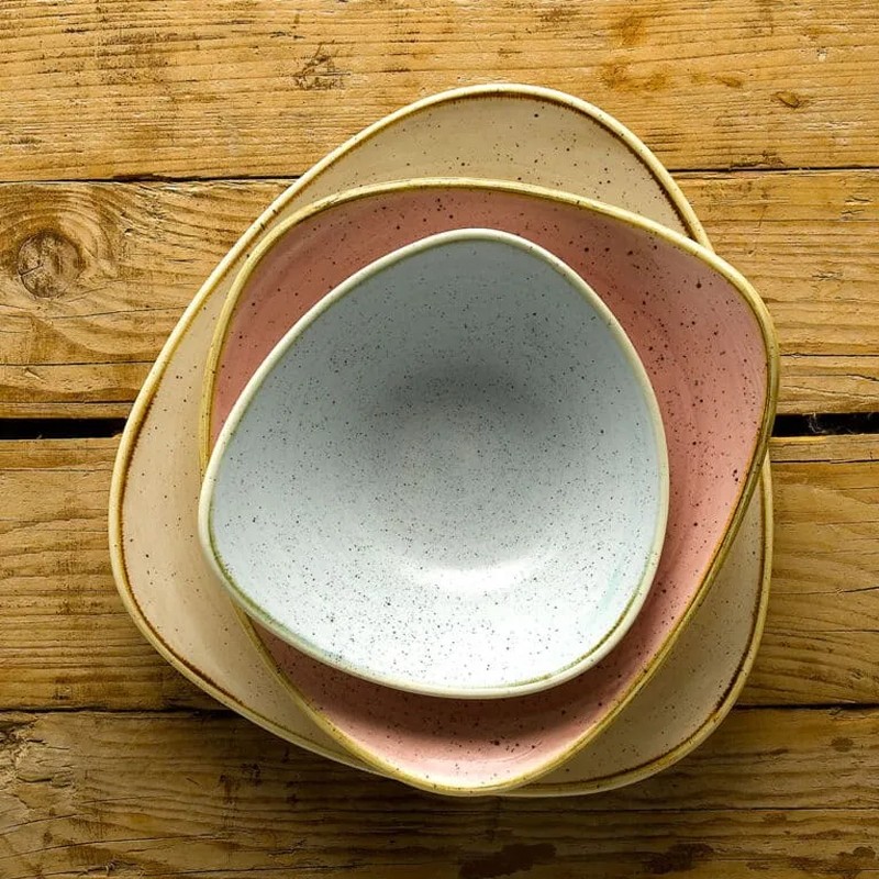 Bowl triangolare churchill stonecast duck egg blue Churchill Porcellana  in Ciotole in porcellana