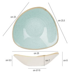 Bowl triangolare churchill stonecast duck egg blue Churchill Porcellana  in Ciotole in porcellana