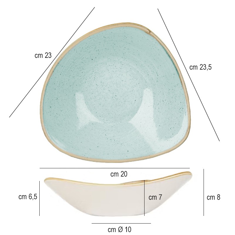 Bowl triangolare churchill stonecast duck egg blue Churchill Porcellana  in Ciotole in porcellana