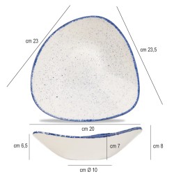 Bowl triangolare churchill stonecast hints Indigo blue Churchill Porcellana  in Linee
