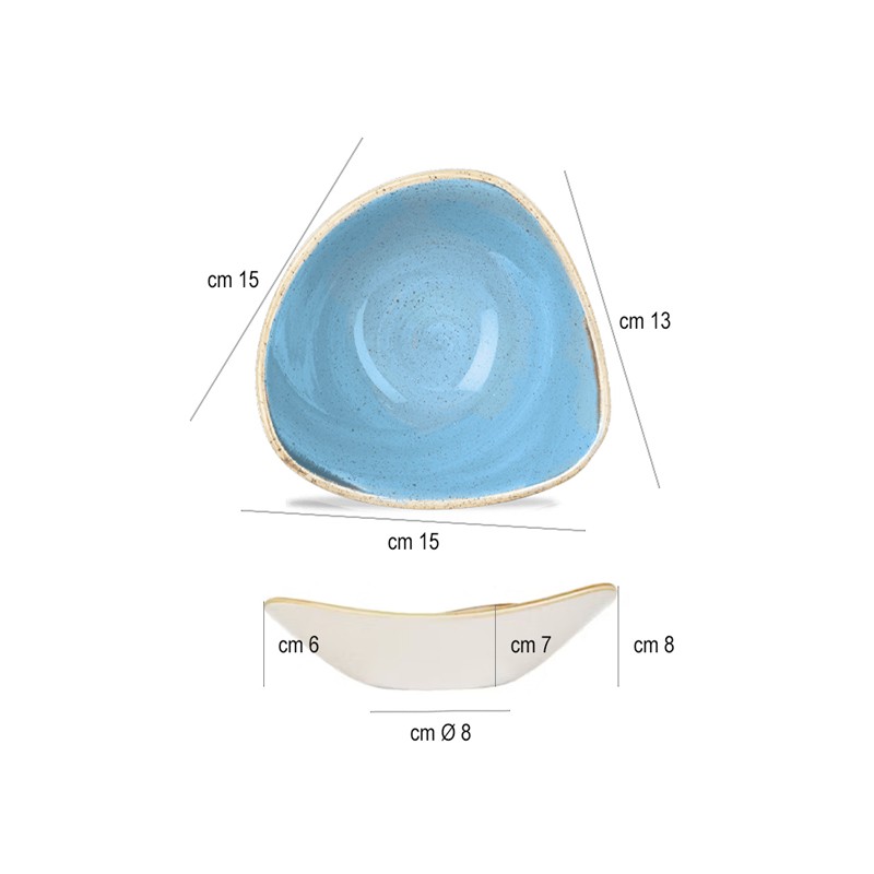 Churchill stonecast cornflower blue ciotola triangolare Churchill Porcellana  in Linee