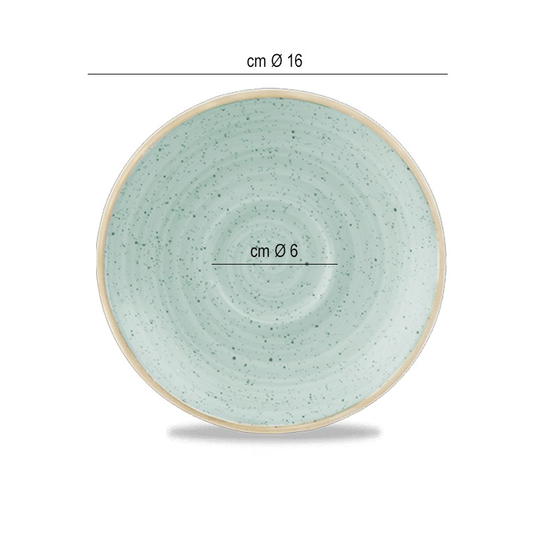 Piattino cappuccino stonecast verde acqua Churchill Porcellana  in Piattino tazza the