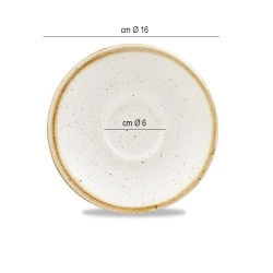 Piattino cappuccino stonecast bianco Churchill Porcellana  in Linee