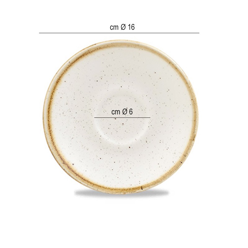 Piattino cappuccino stonecast bianco Churchill Porcellana  in Linee