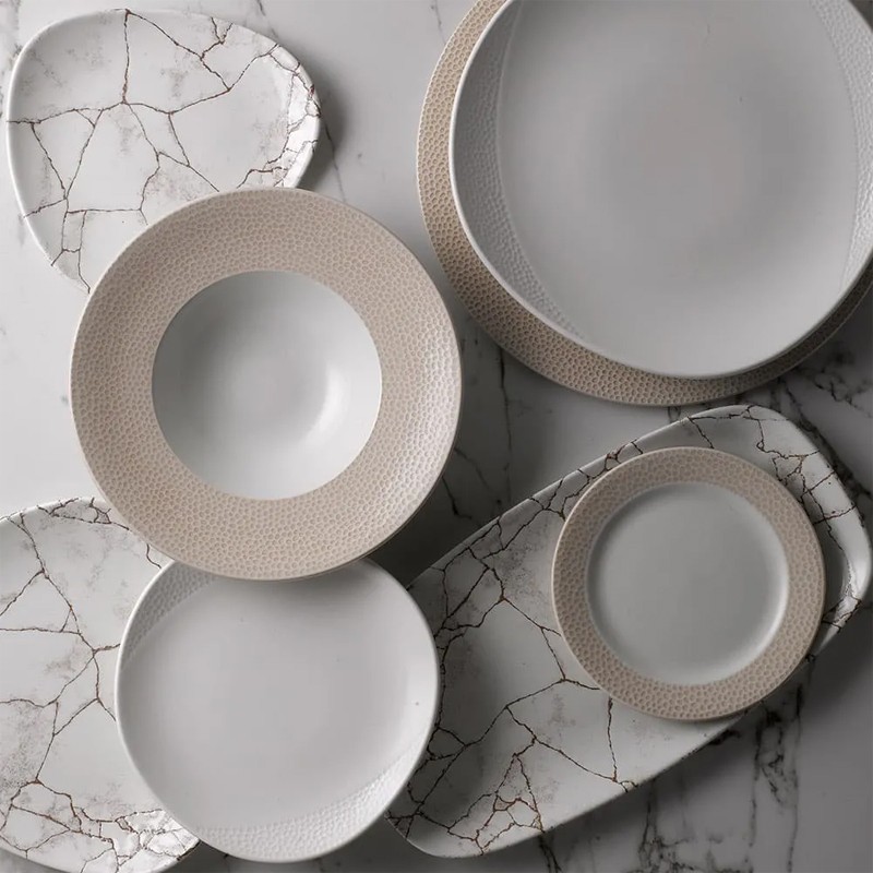 Churchill piatto fondo studio prints kintsugi agate grey Churchill Porcellana  in Linee