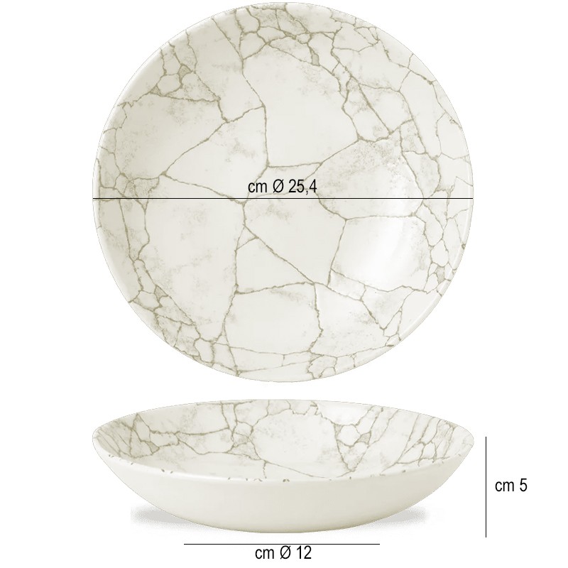 Churchill piatto fondo studio prints kintsugi agate grey Churchill Porcellana  in Linee