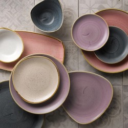 Piatto fondo churchill stonecast petal pink Churchill Porcellana  in Linee