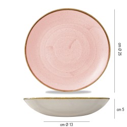 Piatto fondo churchill stonecast petal pink Churchill Porcellana  in Linee