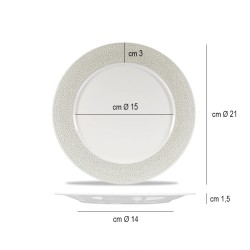 Piatto dessert churchill isla grey Churchill Porcellana  in Linee