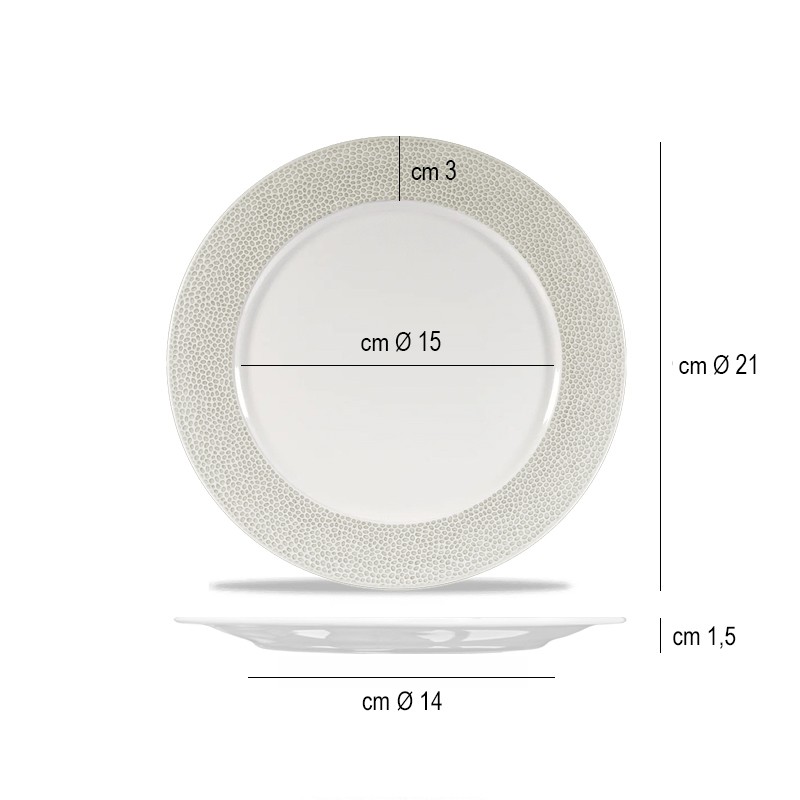 Piatto dessert churchill isla grey Churchill Porcellana  in Linee