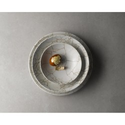 Piatto frutta porcellana kintsugi agate grigio Churchill Porcellana  in Piatti colorati
