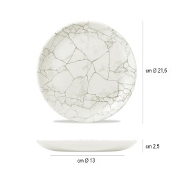 Piatto frutta porcellana kintsugi agate grigio Churchill Porcellana  in Piatti colorati