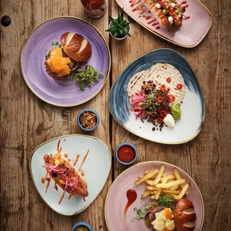 Piatto dessert churchill stonecast petal pink Churchill Porcellana  in Linee