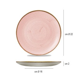 Piatto dessert churchill stonecast petal pink Churchill Porcellana  in Linee