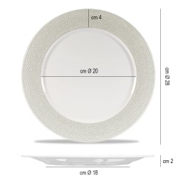 Piatto piano churchill isla grey Churchill Porcellana  in Linee