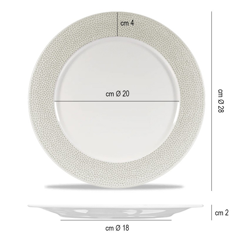 Piatto piano churchill isla grey Churchill Porcellana  in Linee