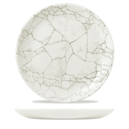 Piatto piano churchill studio prints kintsugi agate grey | Rausa srl