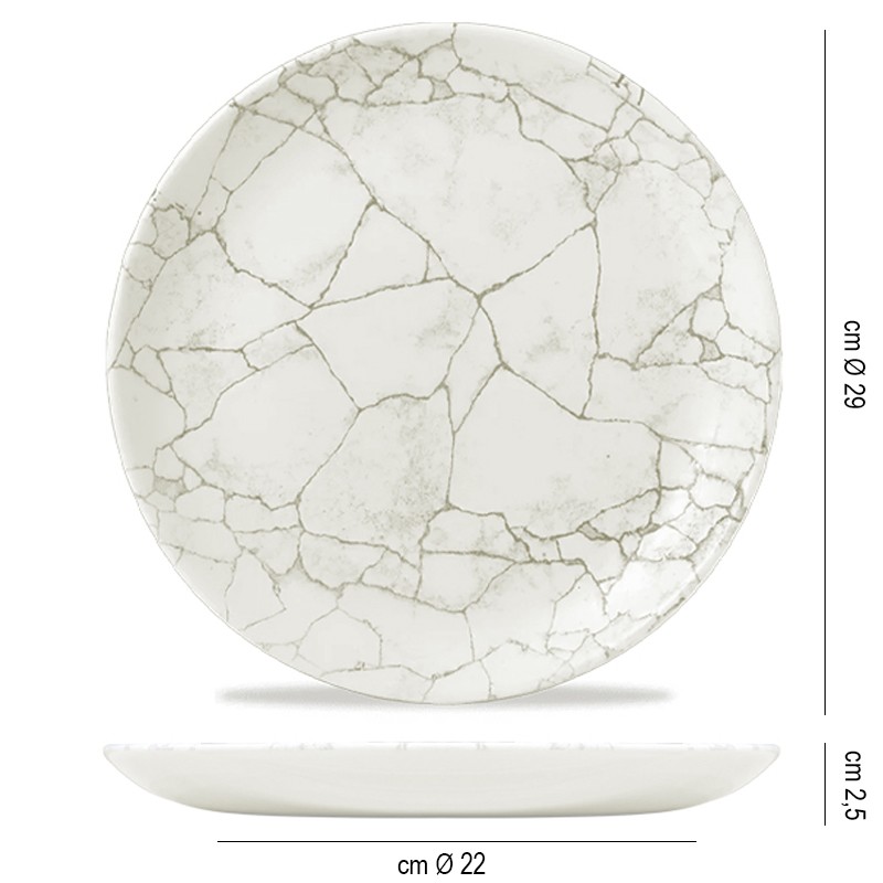 Piatto piano churchill studio prints kintsugi agate grey Churchill Porcellana  in Piatti colorati