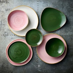 Piatto piano churchill stonecast petal pink Churchill Porcellana  in Piatti colorati