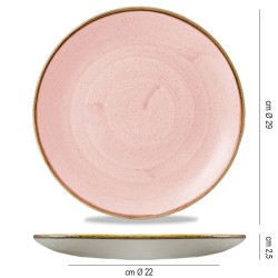Piatto piano churchill stonecast petal pink Churchill Porcellana  in Piatti colorati