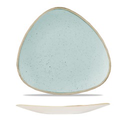 Piatto piano triangolare stonecast verde acqua | Piatti da ristorante