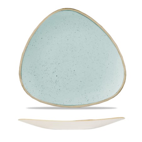 Piatto piano triangolare stonecast verde acqua | Piatti da ristorante