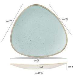 Piatto piano triangolare stonecast verde acqua Churchill Porcellana  in Linee