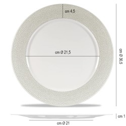 Piatto segnaposto porcellana isla grigio Churchill Porcellana  in Linee