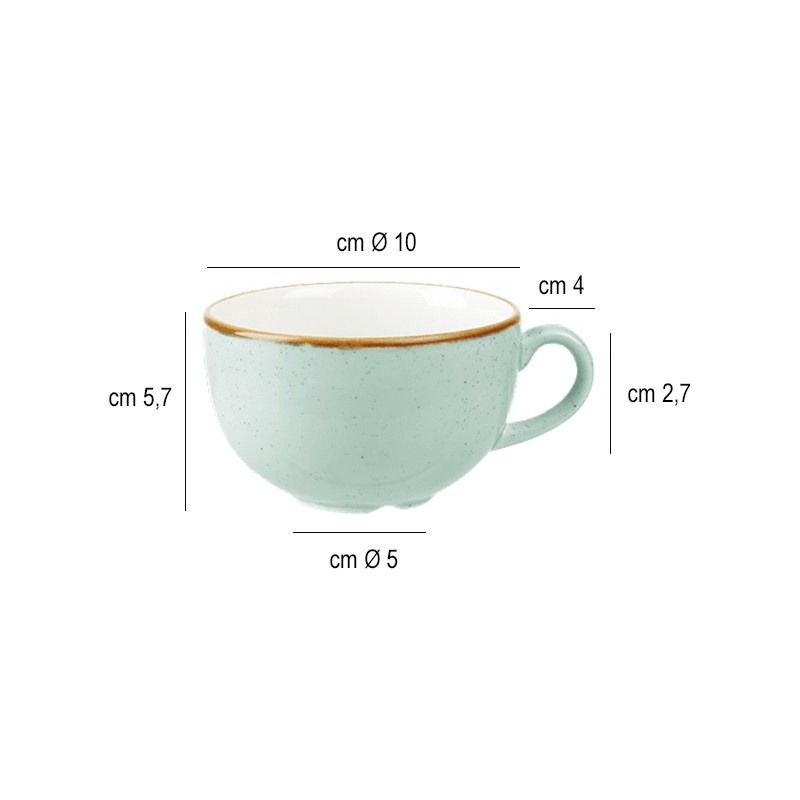 Tazza cappuccino stonecast verde acqua Churchill Porcellana  in Linee